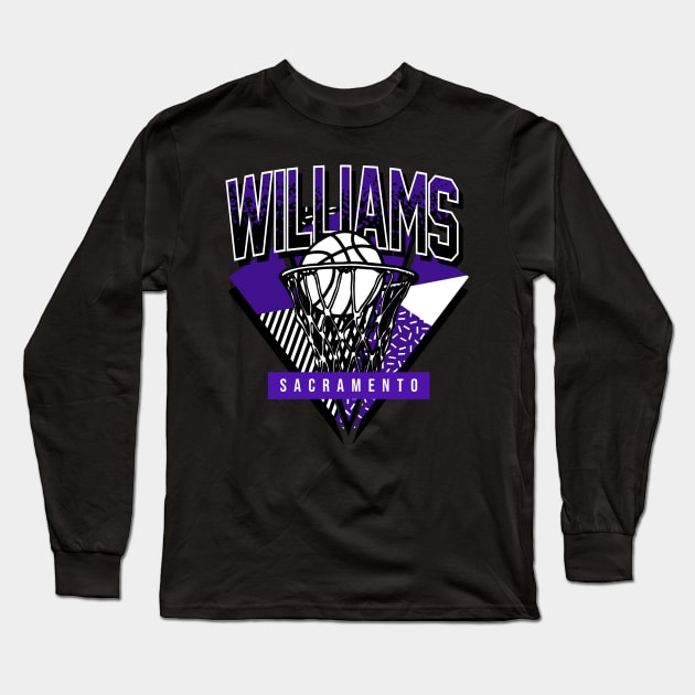 Sacramento Basketball Throwback 90s Williams Long Sleeve T-Shirt by funandgames